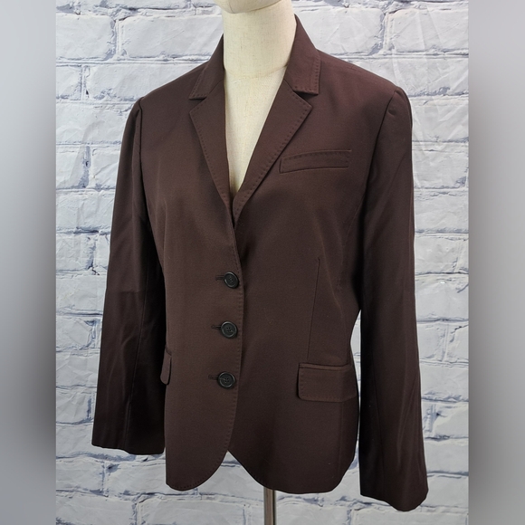 J. Crew Jackets & Blazers - J. Crew Women's Blazer Jacket Brown Chocolate Super 120s Wool Plus Size 14 US